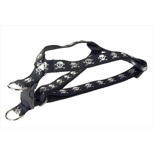 Fly Free Zone,Inc. Reflective Skull Dog Harness; Black - Medium FL124430